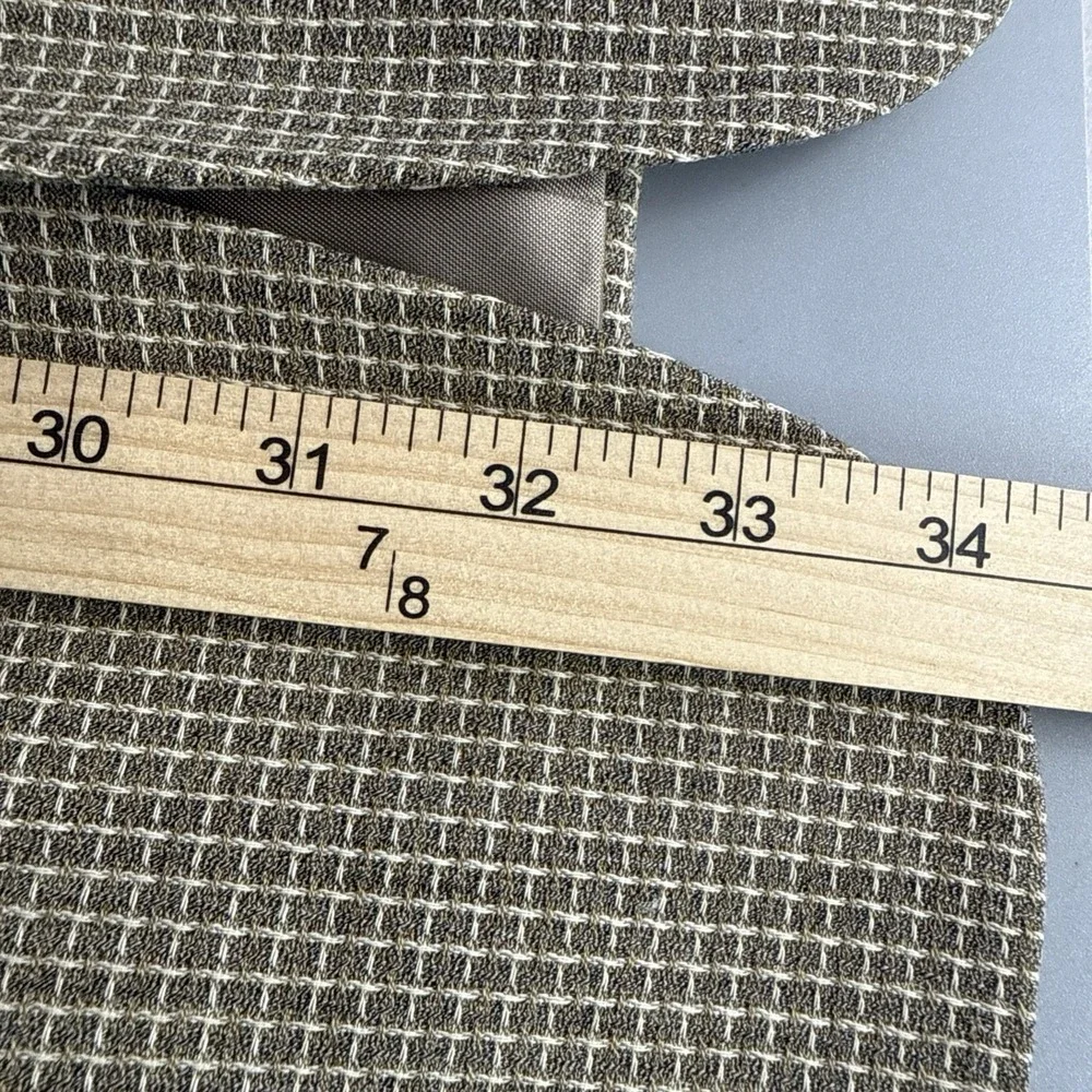 JACK VICTOR‎ Montreal Mens Virgin Wool Grid Tweed Sport Coat Blazer Tan Size 46R